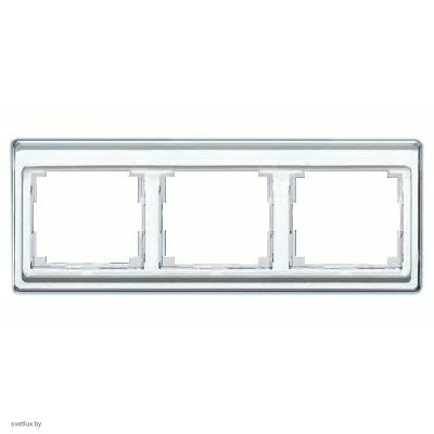 Рамка тройная, для горизонтального монтажа Jung SL 500, стекло серебро sl5830si