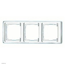 Рамка тройная, для вертикального монтажа Jung SL 500, стекло серебро sl583si