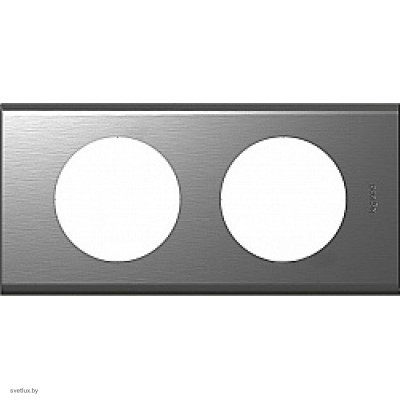 Рамка двухместная Legrand Celiane, фактурная сталь 69102