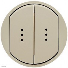 Выключатель двухклавишный (универсальный) с подсветкой 10А Legrand Celiane (слоновая кость) 66211 + 67686 + 67686 + 67001 + 67001 + 80251