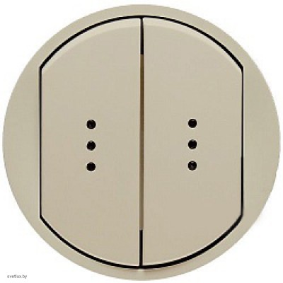 Выключатель двухклавишный (универсальный) с подсветкой 10А Legrand Celiane (слоновая кость) 66211 + 67686 + 67686 + 67001 + 67001 + 80251