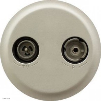 Розетка TV и радио проходная Legrand Celiane (титан) 68583 + 67385 + 80251