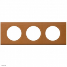 Рамка трехместная Legrand Celiane, кожа карамель 69423