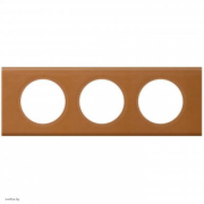Рамка трехместная Legrand Celiane, кожа карамель 69423
