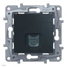Розетка телефонная RJ11 Legrand Etika (антрацит) 672640