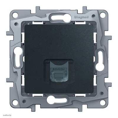 Розетка телефонная RJ11 Legrand Etika (антрацит) 672640