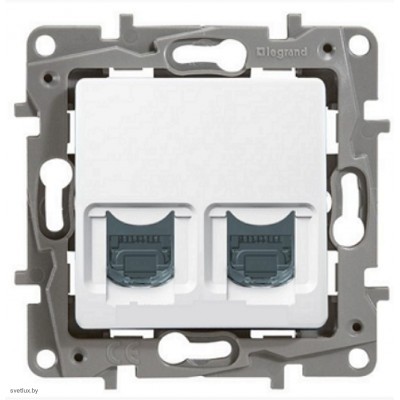 Розетка телефонна + компьютерная RJ45 кат. 5UTP Legrand Etika (белый) 672252