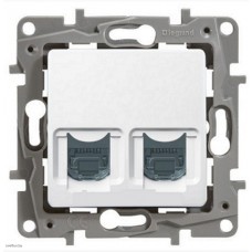 Розетка RJ45 двойная Кат.6 UTP Legrand Etika (белый) 672254 Розетка RJ45 двойная Кат.6 UTP Legrand Etika (белый) 672254