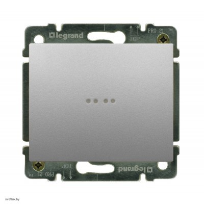 Выключатель одноклавишный с подсветкой 10А Legrand Galea Life (алюминий) 771334 + 775600