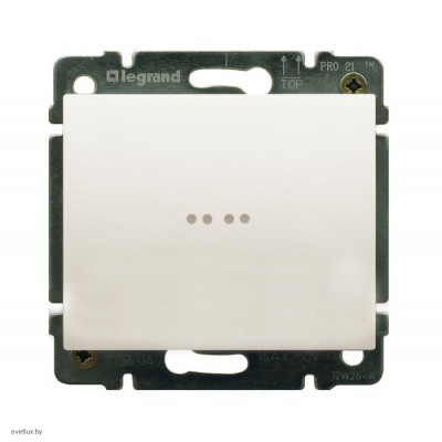 Выключатель одноклавишный с подсветкой 10А Legrand Galea Life (жемчужный) 771534 + 775600