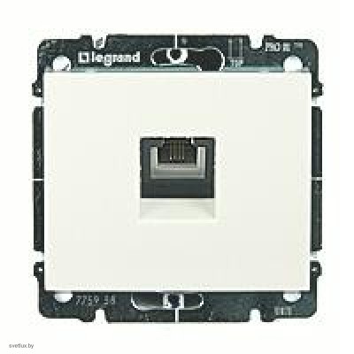 Розетка телефонная одинарная RJ11 Legrand Galea Life (белый) 775938 + 777095