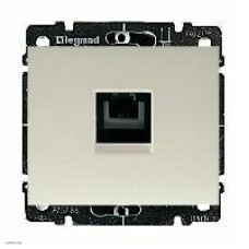 Розетка телефонная одинарная RJ11 Legrand Galea Life (жемчужный) 775938 + 771595