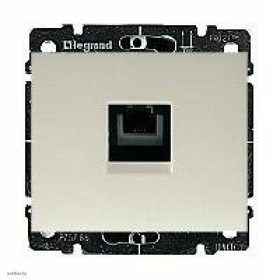 Розетка телефонная одинарная RJ11 Legrand Galea Life (жемчужный) 775938 + 771595