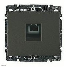 Розетка телефонная одинарная RJ11 Legrand Galea Life (темная бронза) 775938 + 771295