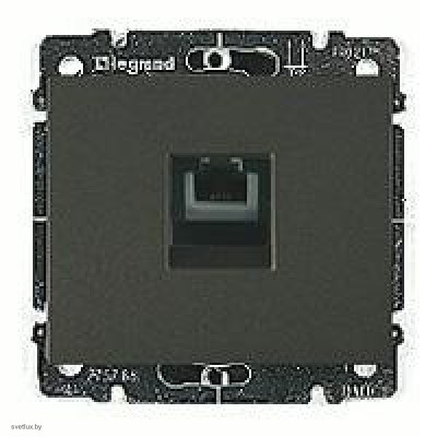 Розетка телефонная одинарная RJ11 Legrand Galea Life (темная бронза) 775938 + 771295