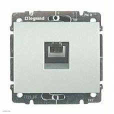 Розетка телефонная одинарная RJ11 Legrand Galea Life (алюминий) 775938 + 771395