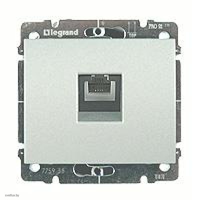 Розетка телефонная одинарная RJ11 Legrand Galea Life (алюминий) 775938 + 771395
