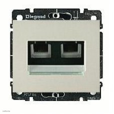 Розетка телефонная двойная RJ11 Legrand Galea Life (жемчужный) 775939 + 771595