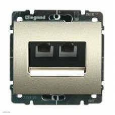 Розетка телефонная двойная RJ11 Legrand Galea Life (титан) 775939 + 771495