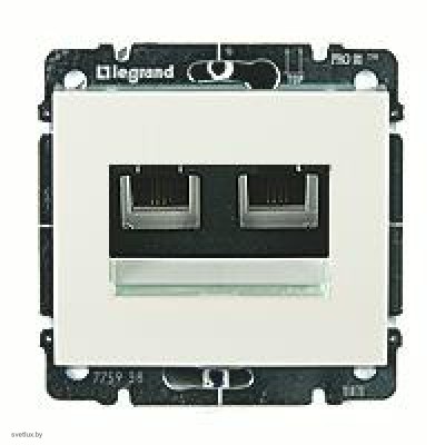 Розетка телефонная двойная RJ11 Legrand Galea Life (белый) 775939 + 777075