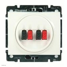 Розетка для стерео-громкоговорителя Legrand Galea Life (белый) 771025 + 775784