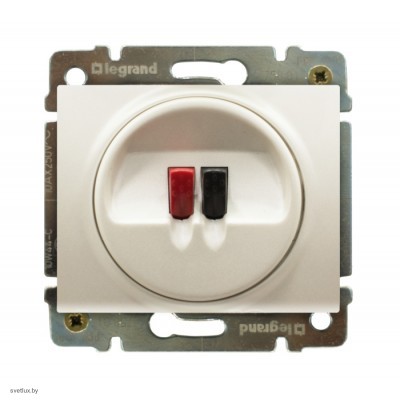 Розетка акустическая на одну колонку Legrand Galea Life (жемчужный) 771500 + 775785