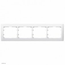 Рамка четверная Legrand Galea Life, белый глянцевый, для горизонтального монтажа 771004