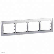 Рамка четверная Legrand Galea Life, шлифованный алюминий, для горизонтального монтажа 771954