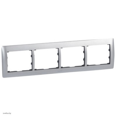Рамка четверная Legrand Galea Life, шлифованный алюминий, для горизонтального монтажа 771954