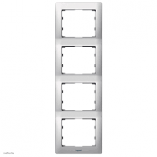 Рамка четверная Legrand Galea Life, шлифованный алюминий, для вертикального монтажа 771958
