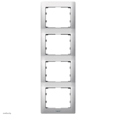 Рамка четверная Legrand Galea Life, шлифованный алюминий, для вертикального монтажа 771958