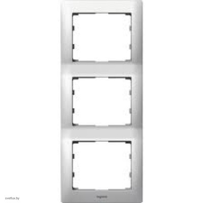 Рамка тройная Legrand Galea Life, шлифованный алюминий, для вертикального монтажа 771957