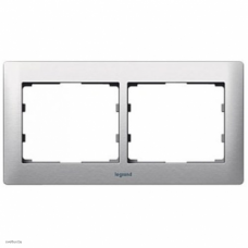 Рамка двойная Legrand Galea Life, шлифованный алюминий, для горизонтального монтажа 771952