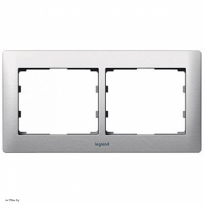 Рамка двойная Legrand Galea Life, шлифованный алюминий, для горизонтального монтажа 771952
