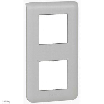 Рамка вертикальная Legrand Mosaic на 2 поста, алюминий 79022 + 80251 + 80251