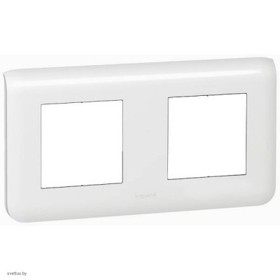 Рамка горизонтальная Legrand Mosaic на 2 поста, белая 78804 + 80251 + 80251