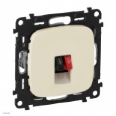 Розетка одинарная акустическая с пружинными зажимами Legrand Valena Allure, слоновая кость 753072 + 755366