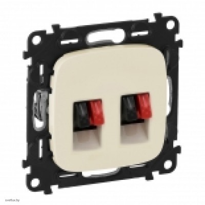 Розетка двойная акустическая с пружинными зажимами Legrand Valena Allure, слоновая кость 753078 + 755376