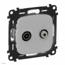 Розетка TV-SAT оконечная 10дБ, Legrand Valena Allure алюминий 753059 + 754827