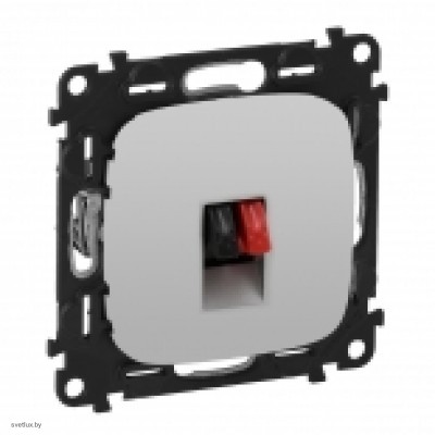 Розетка одинарная акустическая с пружинными зажимами Legrand Valena Allure, алюминий 753072 + 755367