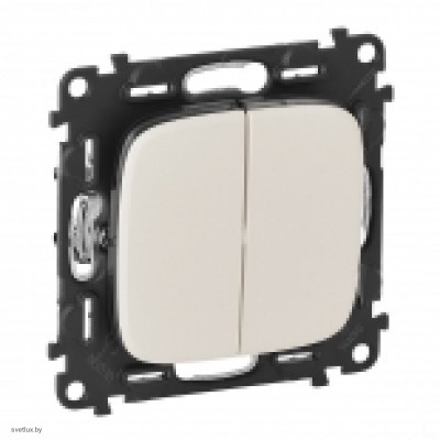 Выключатель двухклавишный 10 AX - 250 В, Legrand Valena Allure перламутр 752005 + 755029