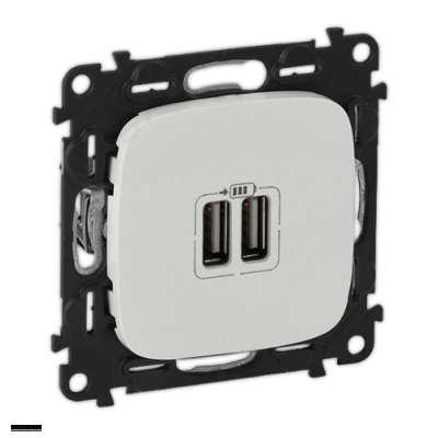 Розетка USB двойная для зарядки 1500 мА Legrand Valena Allure, перламутр 754999
