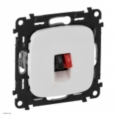 Розетка одинарная акустическая с пружинными зажимами Legrand Valena Allure, белый 753072 + 755365