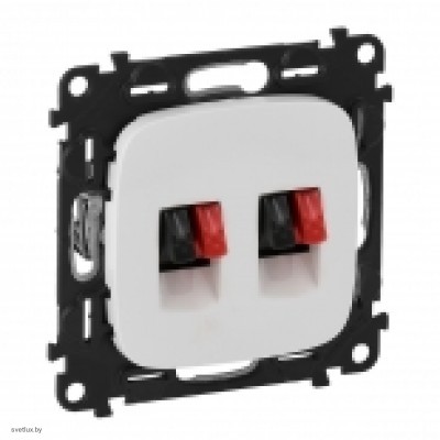 Розетка двойная акустическая с пружинными зажимами Legrand Valena Allure, белый 753078 + 755375