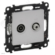 Розетка TV-SAT оконечная 10дБ, Legrand Valena Life алюминий 753059 + 754822