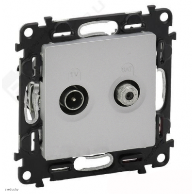 Розетка TV-SAT оконечная 10дБ, Legrand Valena Life алюминий 753059 + 754822