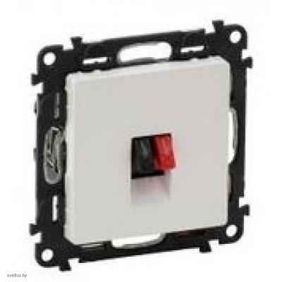 Розетка одинарная акустическая с пружинными зажимами Legrand Valena Life, белый 753072 + 755360