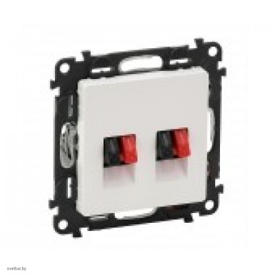 Розетка двойная акустическая с пружинными зажимами Legrand Valena Life, белый 753078 + 755370