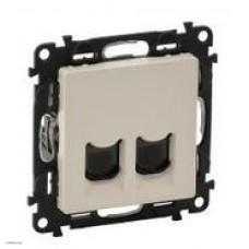 Розетка телефонная двойная RJ 11 Legrand Valena Life, слоновая кость 753039 + 755421