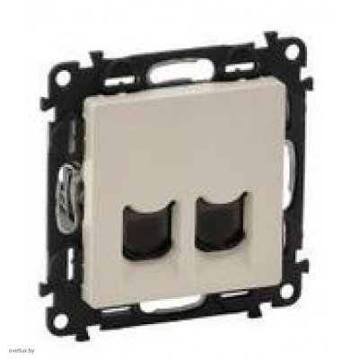 Розетка телефонная двойная RJ 11 Legrand Valena Life, слоновая кость 753039 + 755421